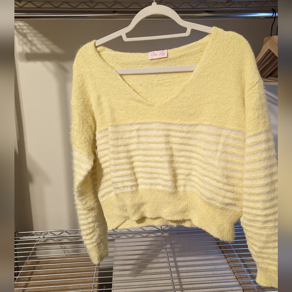 Pink Lilly yellow sweater